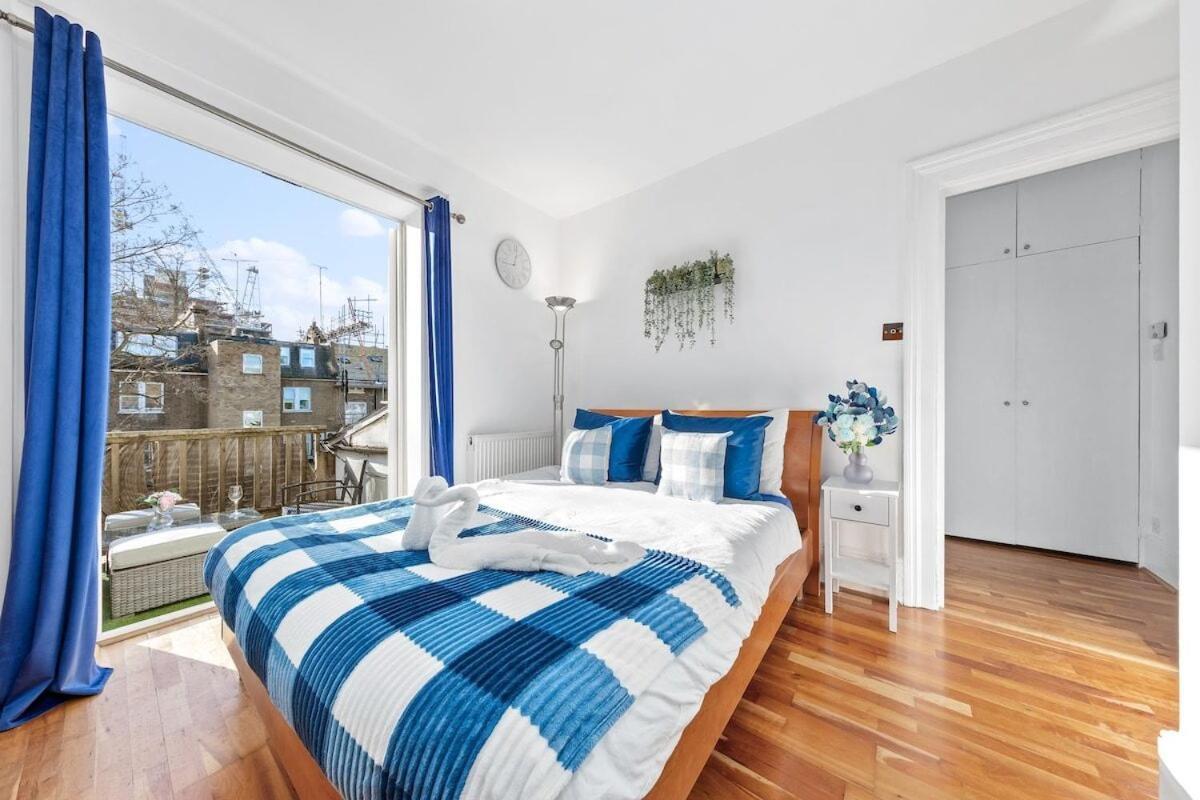 Balcony Blue Theme 1 Bedroom Central London Luxury Flat Near Hyde Park! Accommodates Up To 6! Double Sofa Bed And Next To Station! 外观 照片